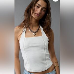 American Eagle White Halter Top